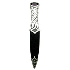 Tay Celtic Design Full Pewter Handle with Amethyst Stone Top Sgian Dubh