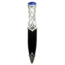 Tay Celtic Design Full Pewter Handle with Blue Stone Top Sgian Dubh